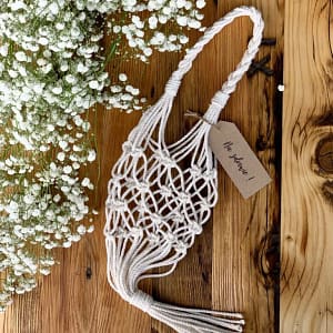 Makramowa torba na butelkę