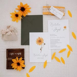 Zaproszenia ślubne - Słonecznik