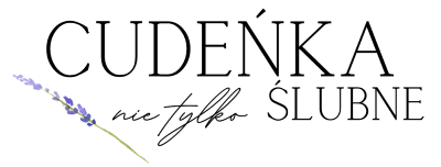 Logo Cudeńka Nie Tylko Ślubne z motywem lawendy i elegancką typografią